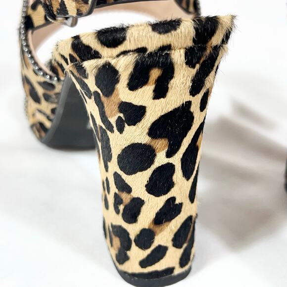 Coach Rylie Sandals Women 8.5 Leopard Print Slingback Chunky #G4242 w/ Box - Picture 11 of 16